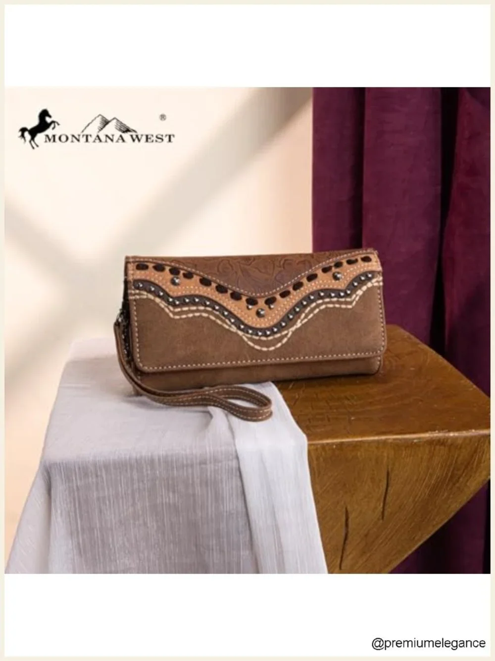 Tri-Fold Wristlet Wallet with RFID Blocking Vegan Leather